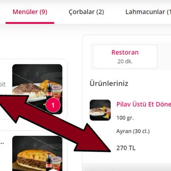 Yemeksepeti'nde Menü Ve Sepet Arasında Fiyat Farkı