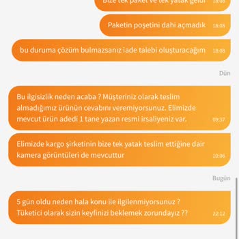 Yataş Eksik Yatak Teslimatı