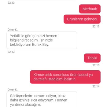 Yemeksepeti Çiğköfte Time Eksik Sipariş