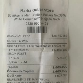 Marka Outlet Online Değişim Yapmıyor