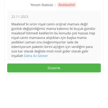 ÇiçekSepeti Orijinal Mama Gönderilmemesi