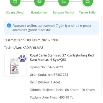 ÇiçekSepeti Orijinal Mama Gönderilmemesi