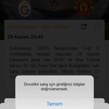 Passolig GS Bonus Kart İle Bilet Alamıyorum