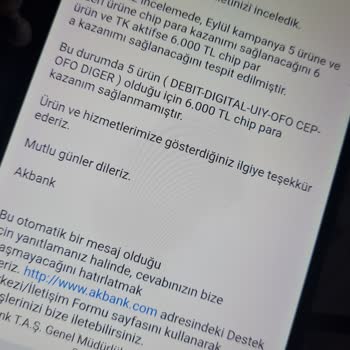 Akbank Çip Parayı Hesabıma Aktarmıyor