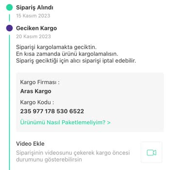 Aras Kargo Dolaba Yüklediğim Ürünü Kaybetti