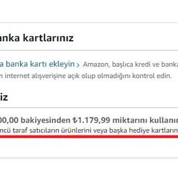 Amazon Hediye Çeki Kullanımı Sınırlandırılması