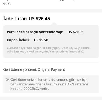 Aliexpress Para İademin Hesabıma Yapılması.