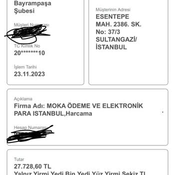 HGS Para Çekilmiş Hesabımızdan