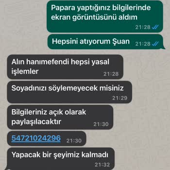 İşin Olsun Uygulamasından WhatsApp Üzerinden Tehdit Edildim