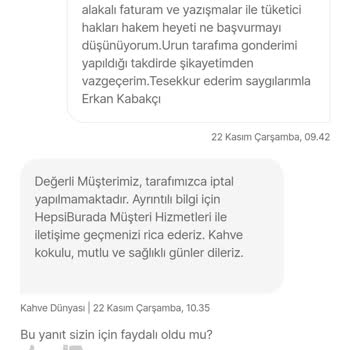 Kahve Dünyası Sürekli İptal Edilen Sipariş