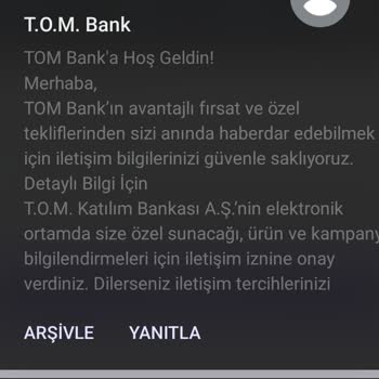 TOMbank T. O. M Bank İzinsiz Üyelik