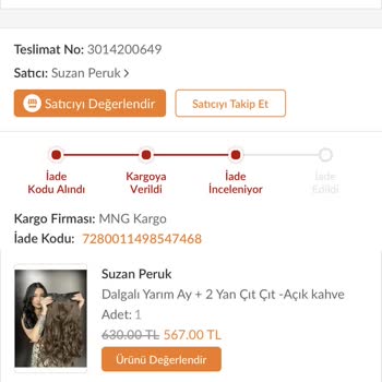 Trendyol Günlerdir İncelenen İadem