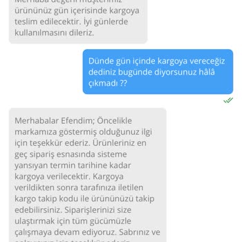 Keramika 1 Haftadır Kargoya Verilmedi