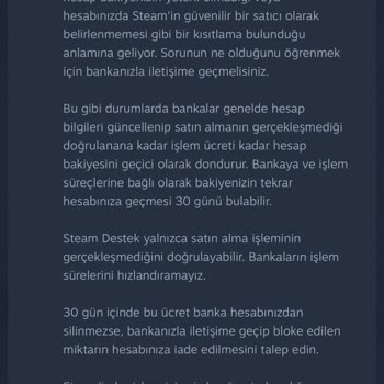 Steam Destek Cevap Vermeden Konuyu Kapatıyor