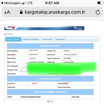 Aras Kargo Sistemsel Olarak Taciz Etti