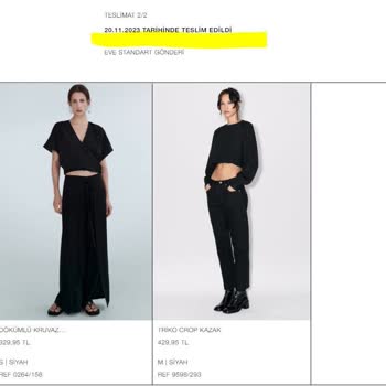 Zara Teslim Edilmiş Görünen Siparişim Teslim Edilmedi!