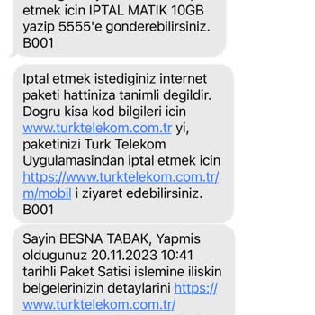Türk Telekom'da Paket İptal Edememe