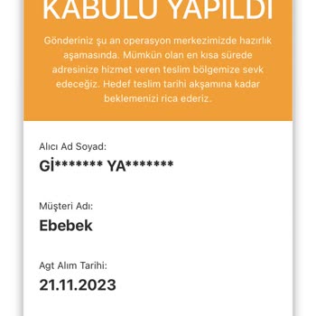 AGT Kurye (aynigunteslim.com) Ebebek Ürün Teslim Etmiyor