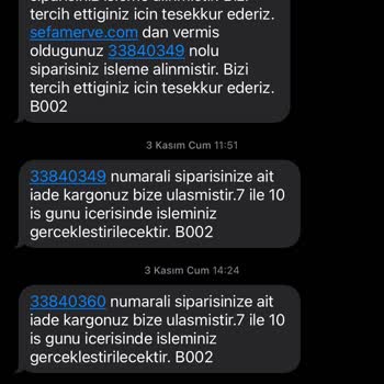 Sefamerve İade Sorunu