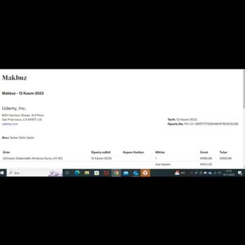 Udemy Geri Ödeme Sorumsuzluğu