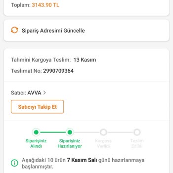 Avva Siparişleri Kargoya Vermiyor