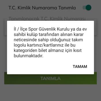 Passolig Kısıtlama Var Uyarısı Alıyorum