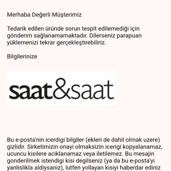 Saat & Saat Ürün Kargo Sorumsuzluğu