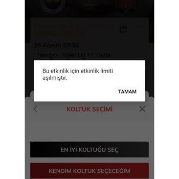 Passolig Bilet Alma Esnasında Uygulama Problemi
