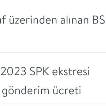 SPK Ekstre Gönderim Ücreti