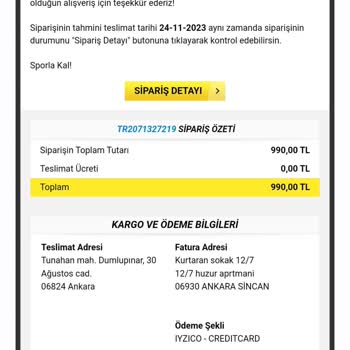 Decathlon Tarafından Satın Alınan Ürünün İptal Edilmesi Mümkün Değil