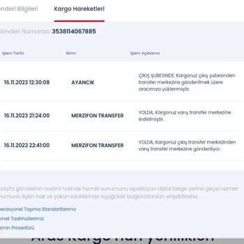 Aras Kargo Merzifon Transfer Merkezi