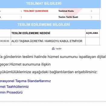 Aras Kargo Dağıtıma Çıkılmıyor Bilgilendirme Yapmıyor