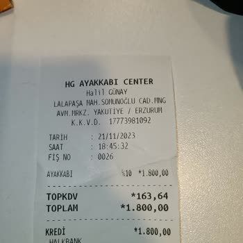 HG Ayakkabı Center (Erzurum) Hg Erzurum Mağazası İade Sorunu