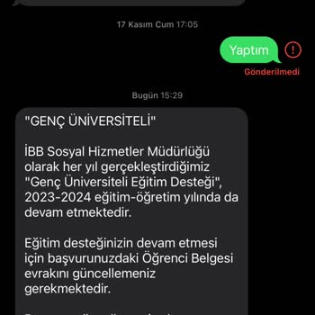 İbb Genç Üniversiteli Öğrenci Belgesi Hatası