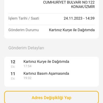 AGT Kurye (aynigunteslim.com) VakıfBank Ek Kartım Kuryede Kayıp!