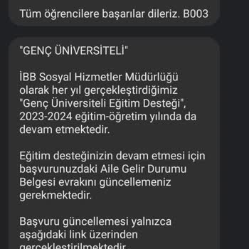 İBB - İstanbul Büyükşehir Belediyesi Genç Üniversiteli Eksik Evrak