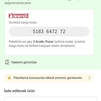 Horoz Lojistikle Ürünü İade Etmek Bu Kadar Zor Olamazdı Ya...