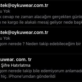 Oyku Wear Gelmeyen Kargo Ulaşılmayan Satıcı Para Tüccarları