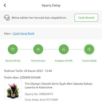 Cicekgaraj.com Yanlış Ürün Ve İlgisiz Müşteri Hizmetleri!
