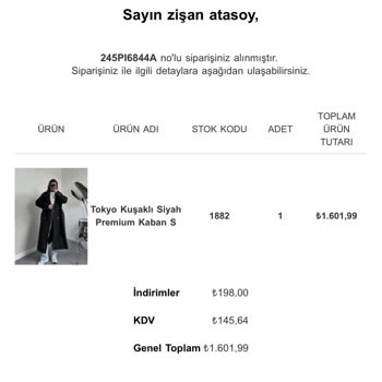 Oyku Wear 10 Gündür Kargolanmayan Ürün!
