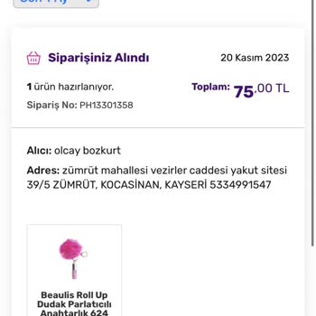 Gratis 5 Gündür Sipariş Alındı Olarak Gözüküyor