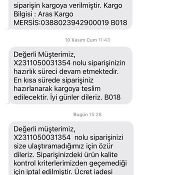 Lumberjack 20 Gün Sonra Sipariş İptal Edildi