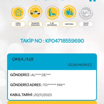 PTT Kargo 2 Gündür Dağıtımda Olan Kargom