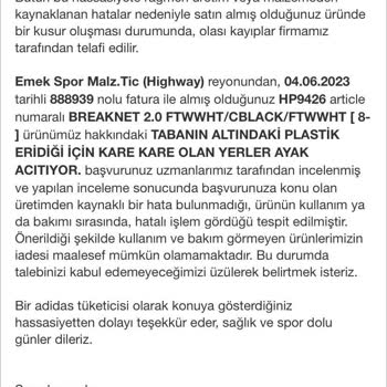 Adidas'tan Aldığım Ayakkabı 2 Ay Sonra Tabanı Eridi