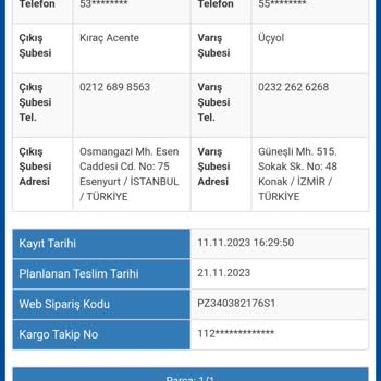 Sürat Kargo Kargo Şirketinin Çok Kötü Hizmeti