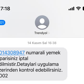 Trendyol Yemek Siparişimi İptal Etti Ve İadem Yapılmadı