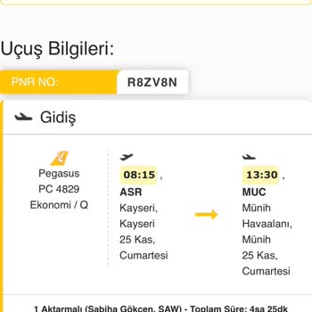 Pegasus Uçak Seferi İptali