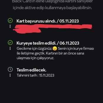 Jetlogi Papara Black Kartım Teslim Edilmedi