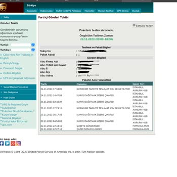 UPS Kargo Teslimatı Gecikmesi