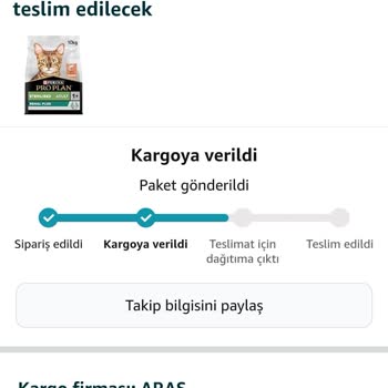 Amazon Karşılığı Olmayan Kargo Takip No